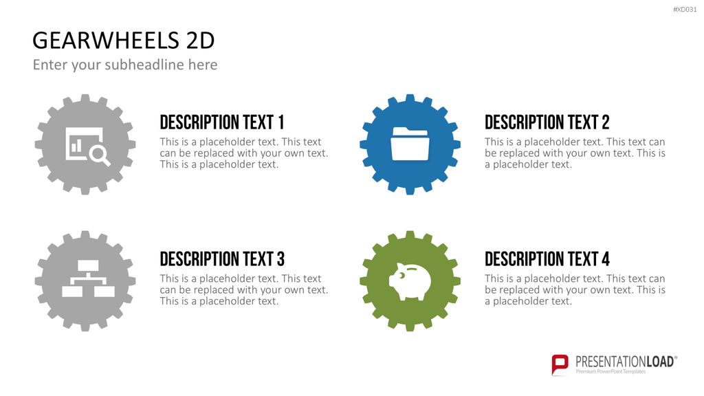 Zahnrad-Bundle PowerPoint-Vorlage