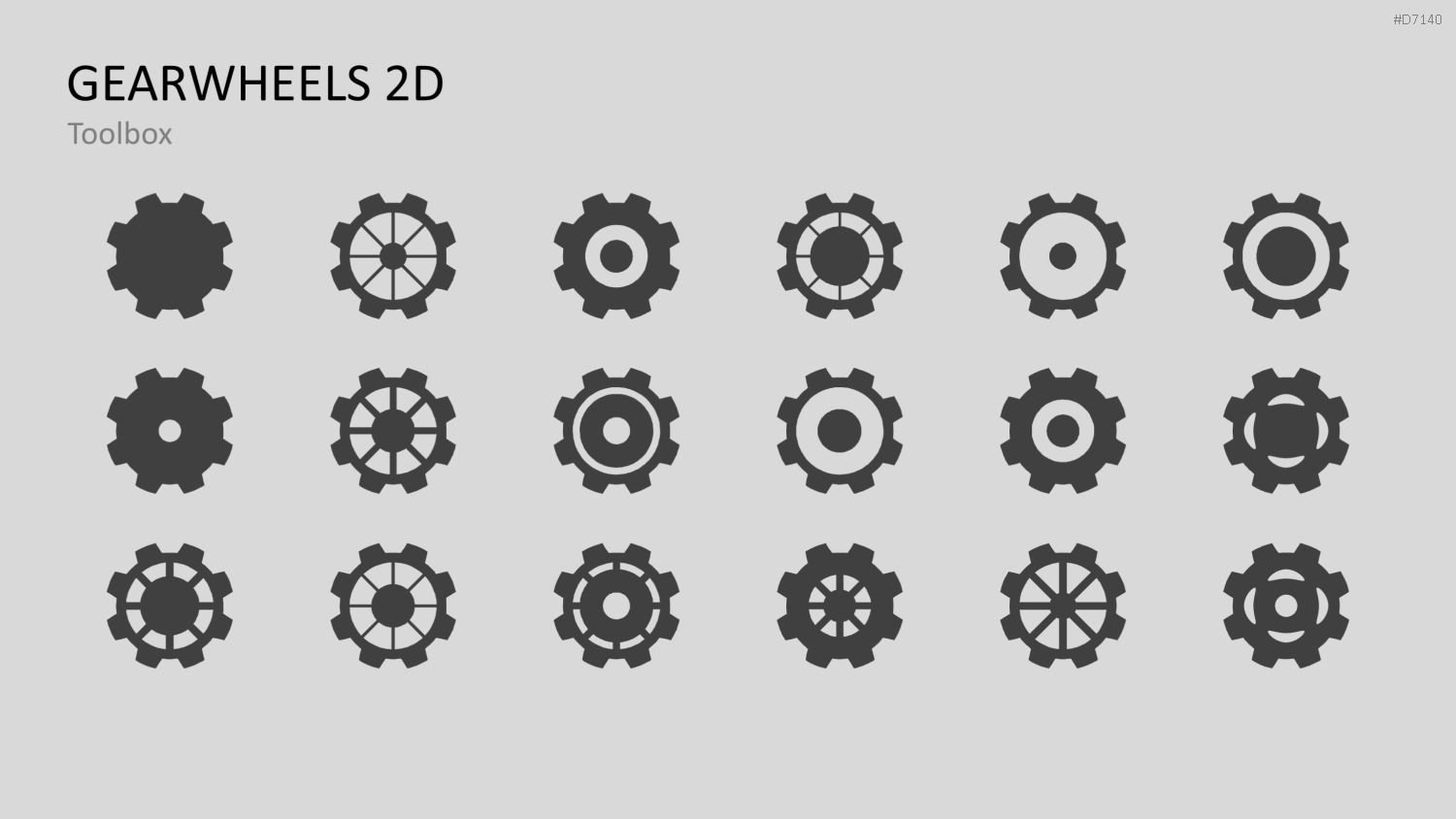 Zahnräder 2D PowerPoint-Vorlage