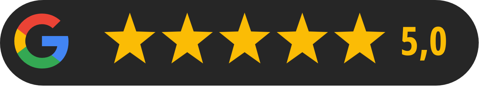 Google Bewertung fünf Sterne Grafik