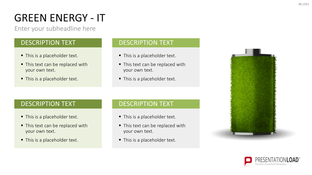 Green Energy - IT Set PowerPoint-Vorlage