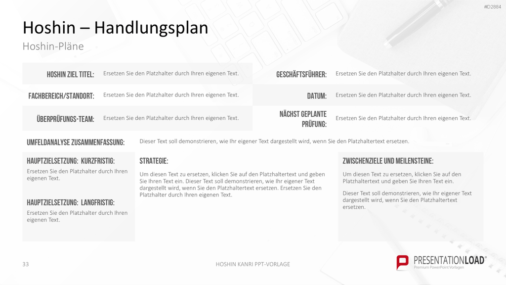 Hoshin Kanri PowerPoint-Vorlage