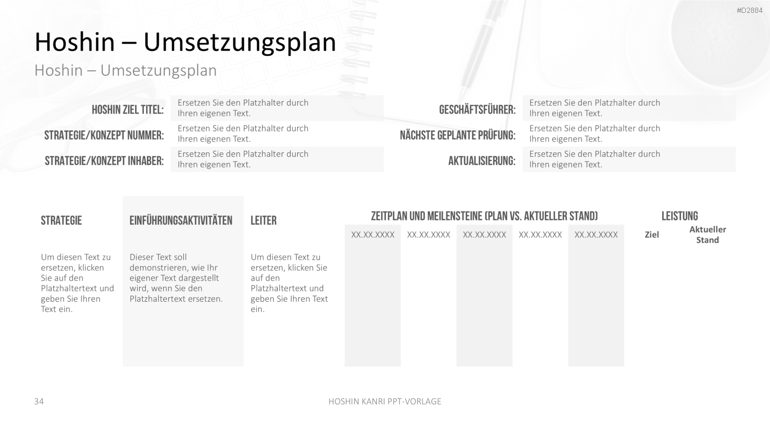 Hoshin Kanri PowerPoint-Vorlage