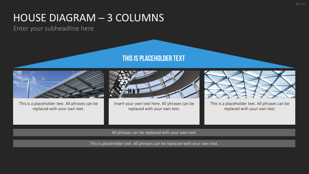 Hausdiagramm mit drei PowerPoint-Spalten