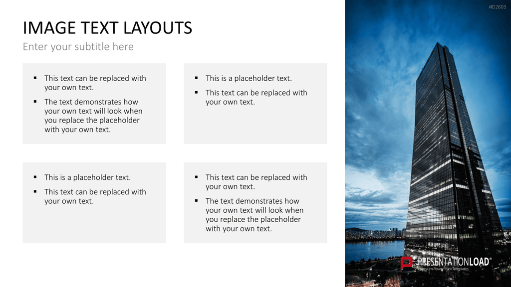 Bilder und Text Layouts PowerPoint-Vorlage