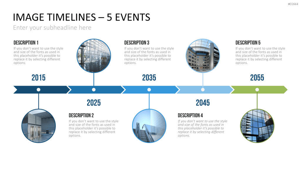 Zeitstrahl mit Bildern (Timelines) PowerPoint-Vorlage