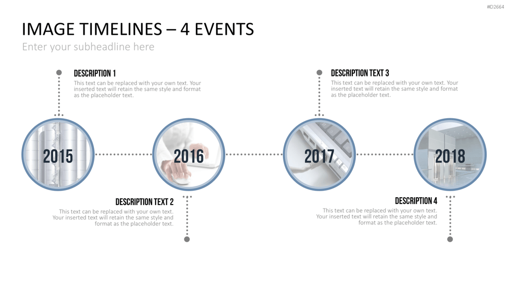 Zeitstrahl mit Bildern (Timelines) PowerPoint-Vorlage