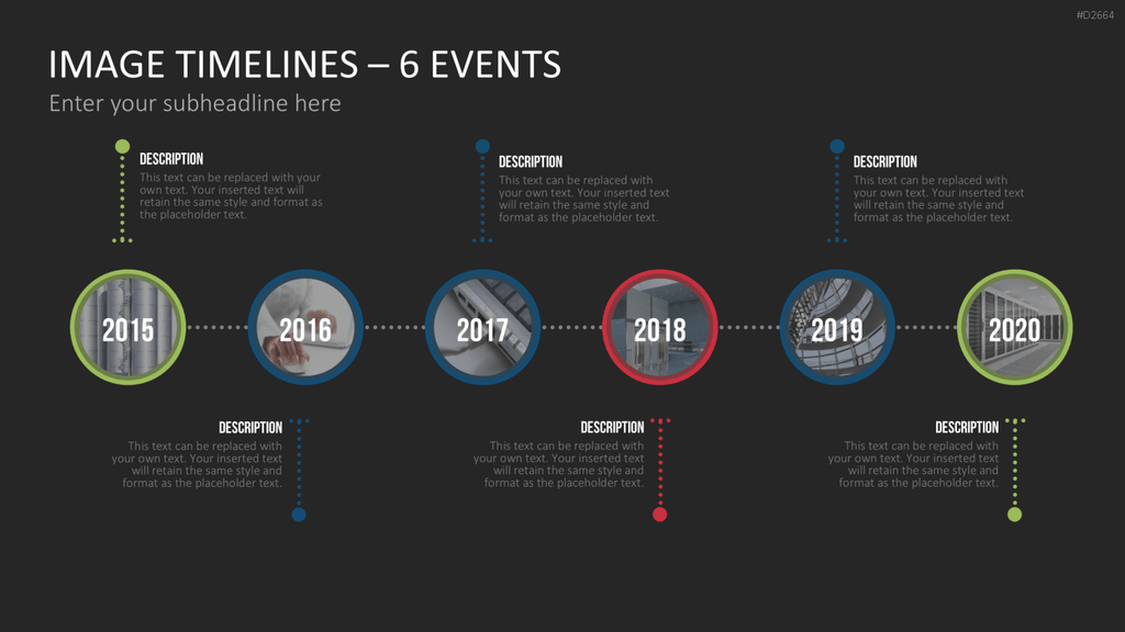 Zeitstrahl mit Bildern (Timelines) PowerPoint-Vorlage
