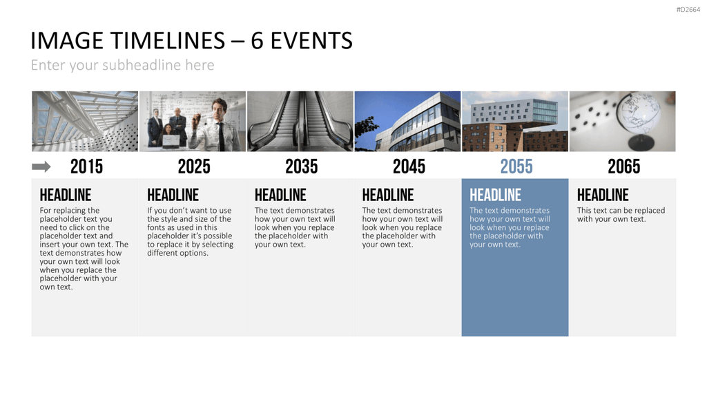 Zeitstrahl mit Bildern (Timelines) PowerPoint-Vorlage