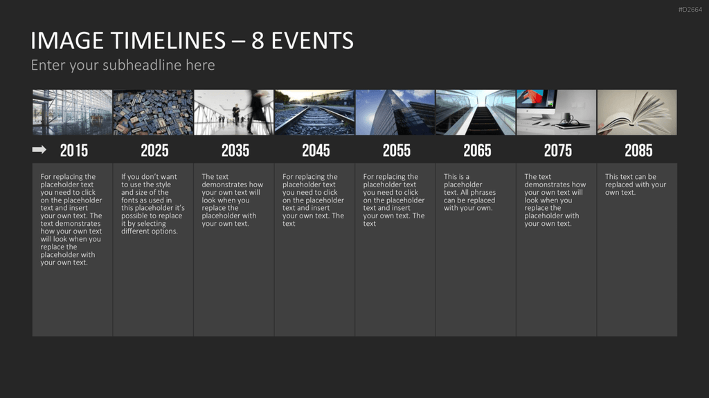 Zeitstrahl mit Bildern (Timelines) PowerPoint-Vorlage