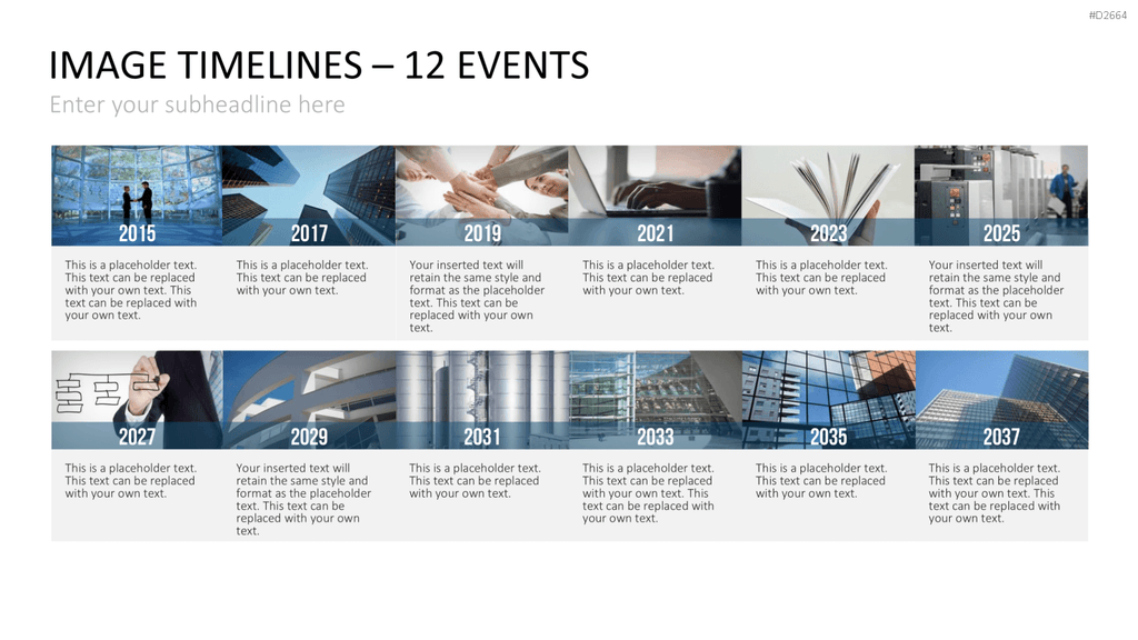 Zeitstrahl mit Bildern (Timelines) PowerPoint-Vorlage