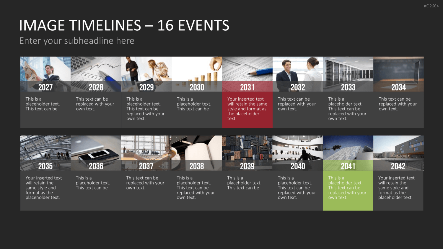 Zeitstrahl mit Bildern (Timelines) PowerPoint-Vorlage