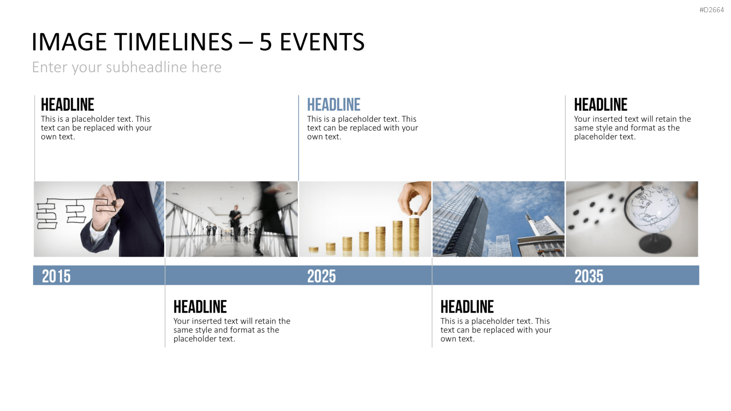 Zeitstrahl mit Bildern (Timelines) PowerPoint-Vorlage