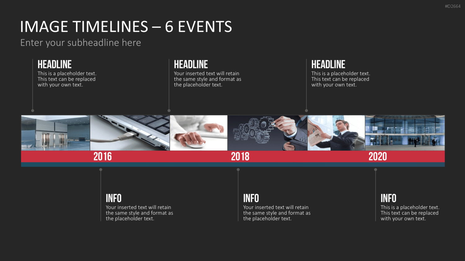 Zeitstrahl mit Bildern (Timelines) PowerPoint-Vorlage