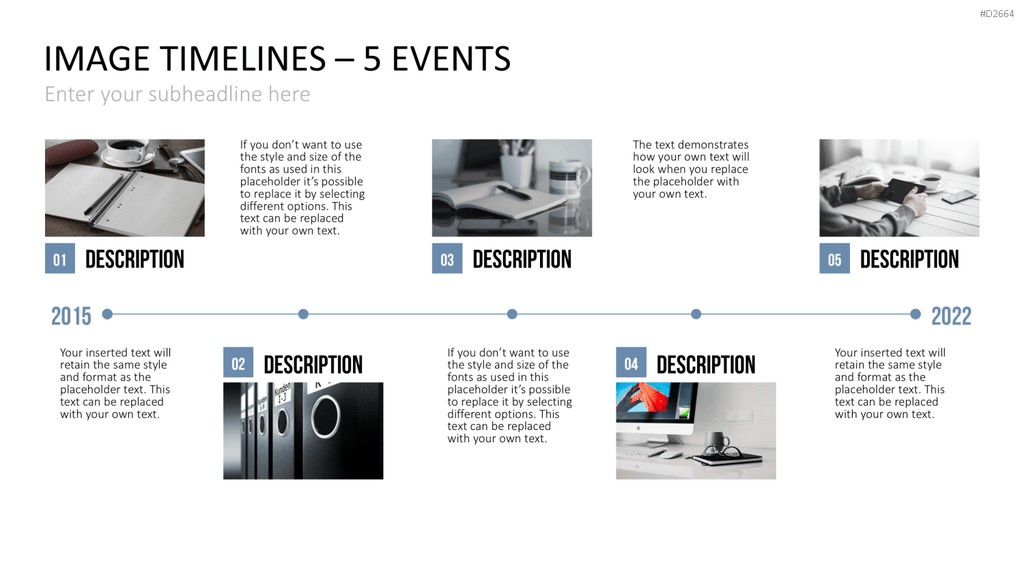 Zeitstrahl mit Bildern (Timelines) PowerPoint-Vorlage