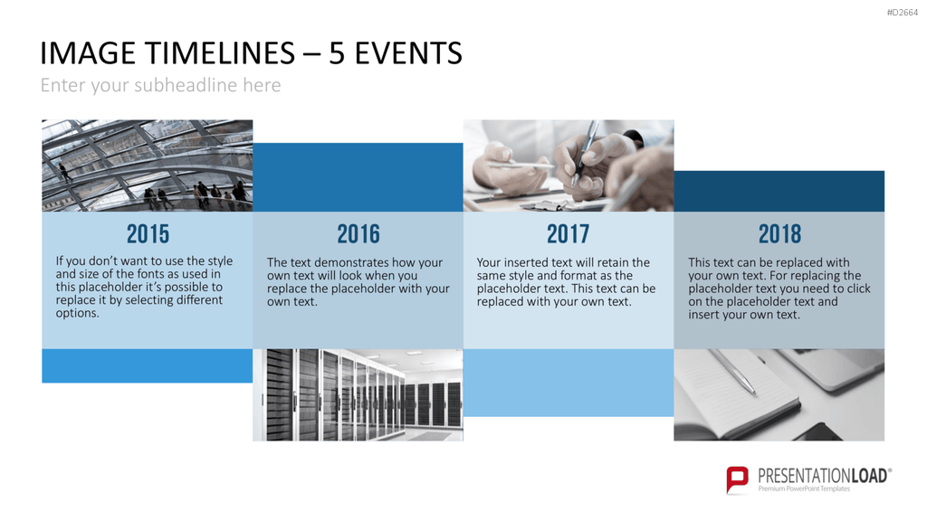 Zeitstrahl mit Bildern (Timelines) PowerPoint-Vorlage