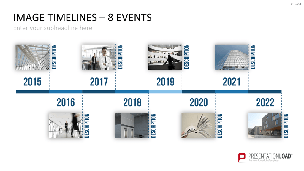 Zeitstrahl mit Bildern (Timelines) PowerPoint-Vorlage