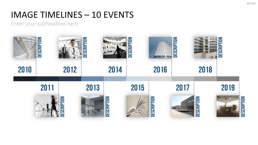 Zeitstrahl mit Bildern (Timelines) PowerPoint-Vorlage