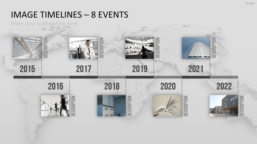 Zeitstrahl mit Bildern (Timelines) PowerPoint-Vorlage