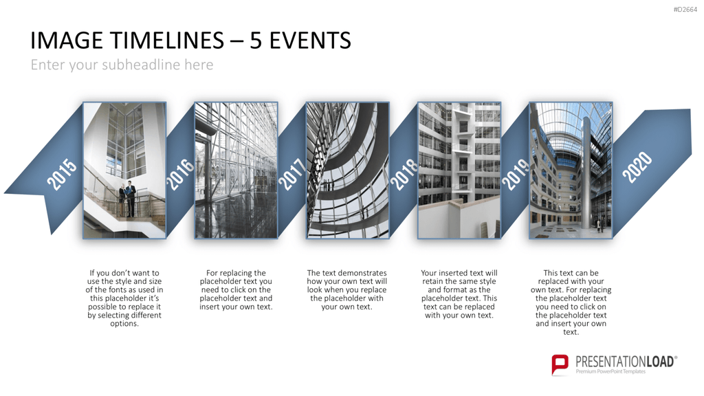 Zeitstrahl mit Bildern (Timelines) PowerPoint-Vorlage