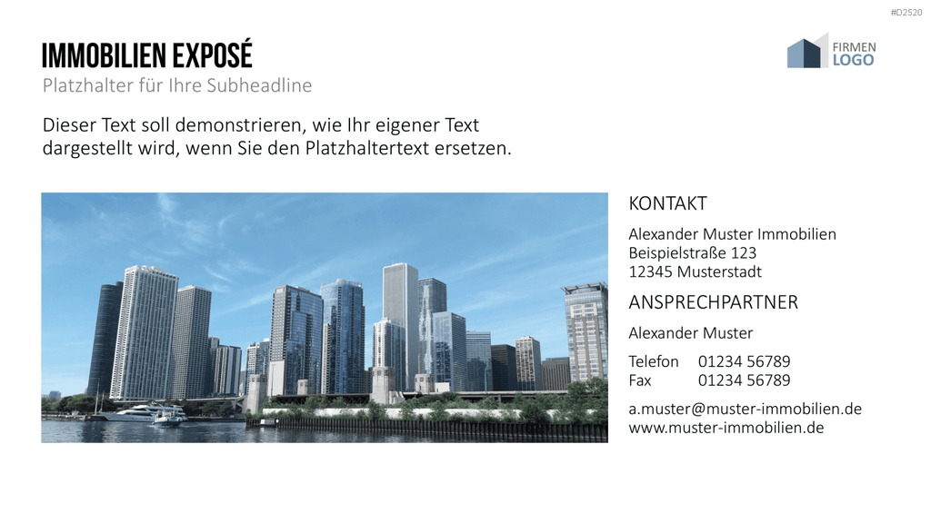 Immobilien Exposé Vorlagen PowerPoint-Vorlage