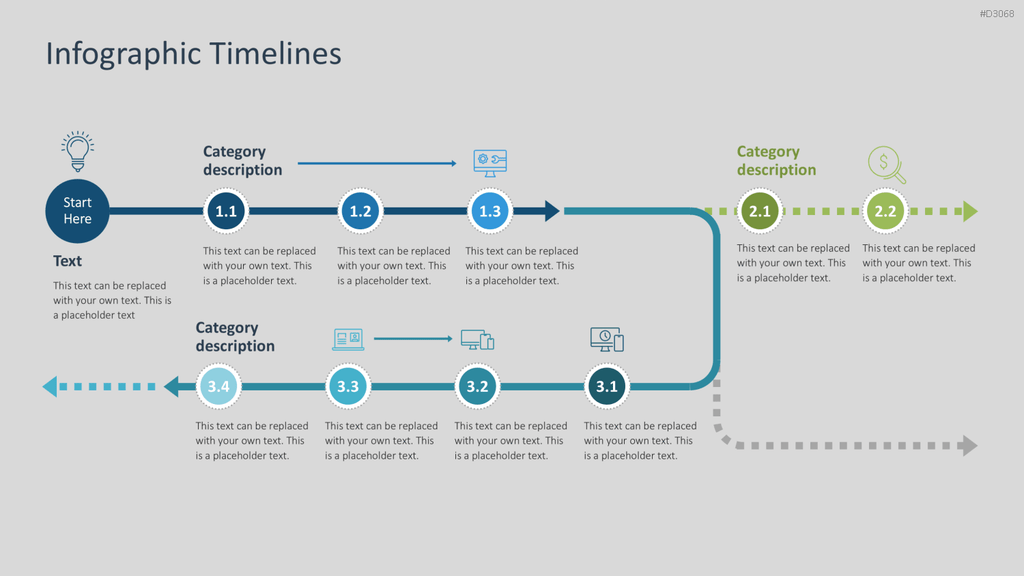 Infografik Timelines PowerPoint-Vorlage