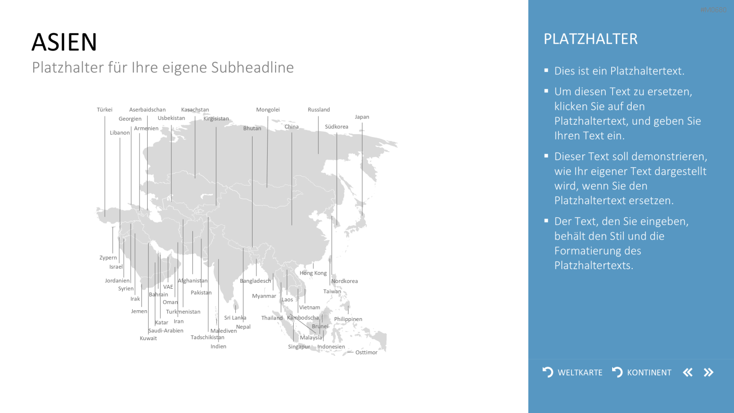 Interaktive Weltkarte PowerPoint-Vorlage