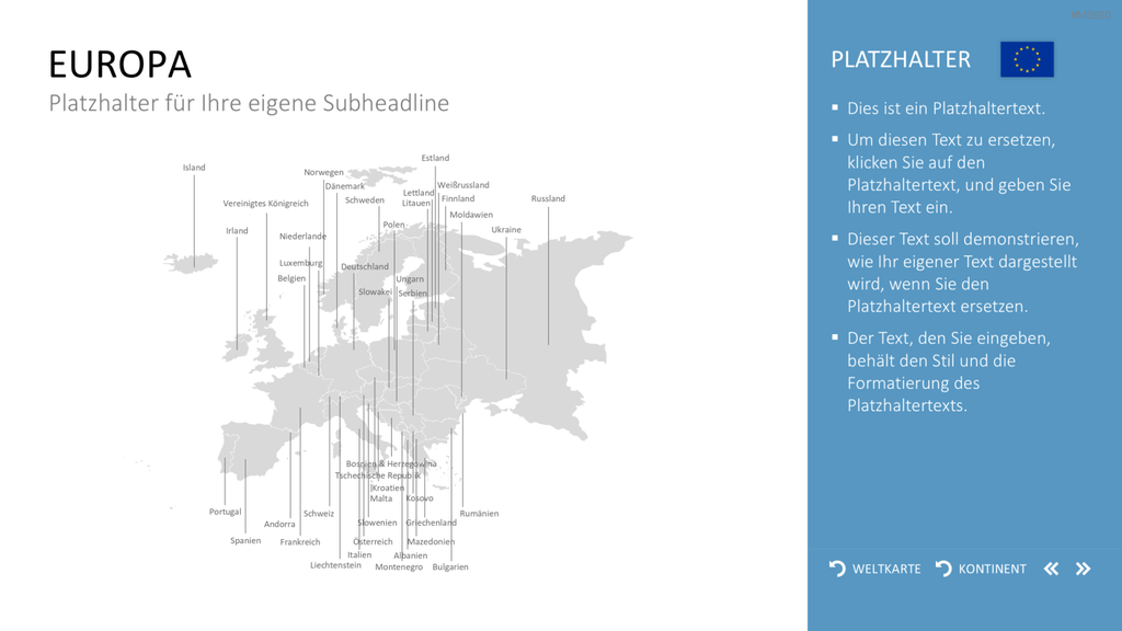 Interaktive Weltkarte PowerPoint-Vorlage