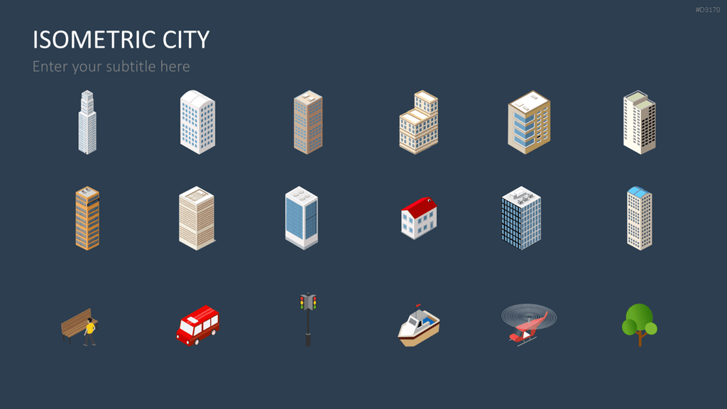 Isometric City PowerPoint-Vorlage