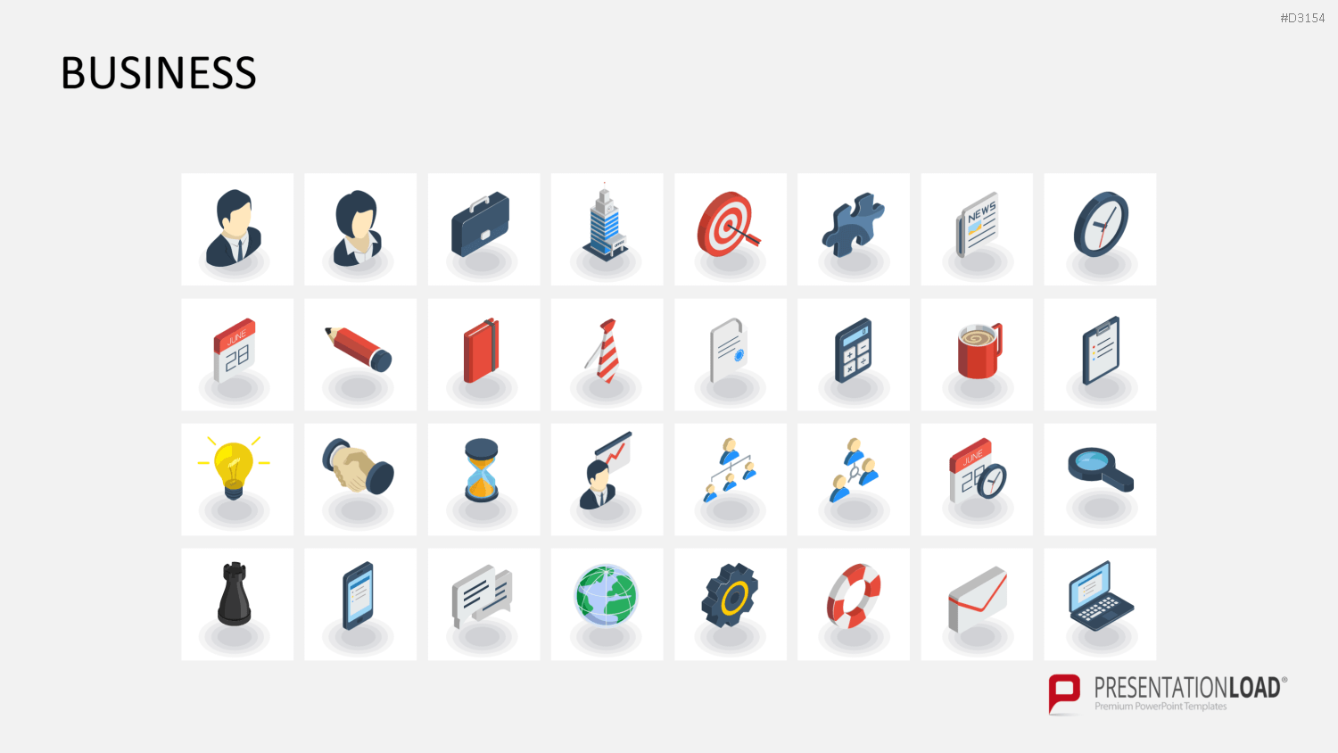 Isometric Icons PowerPoint-Vorlage