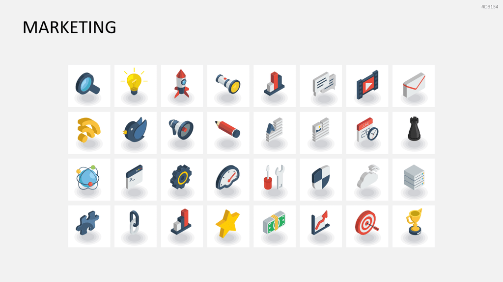 Isometric Icons PowerPoint-Vorlage