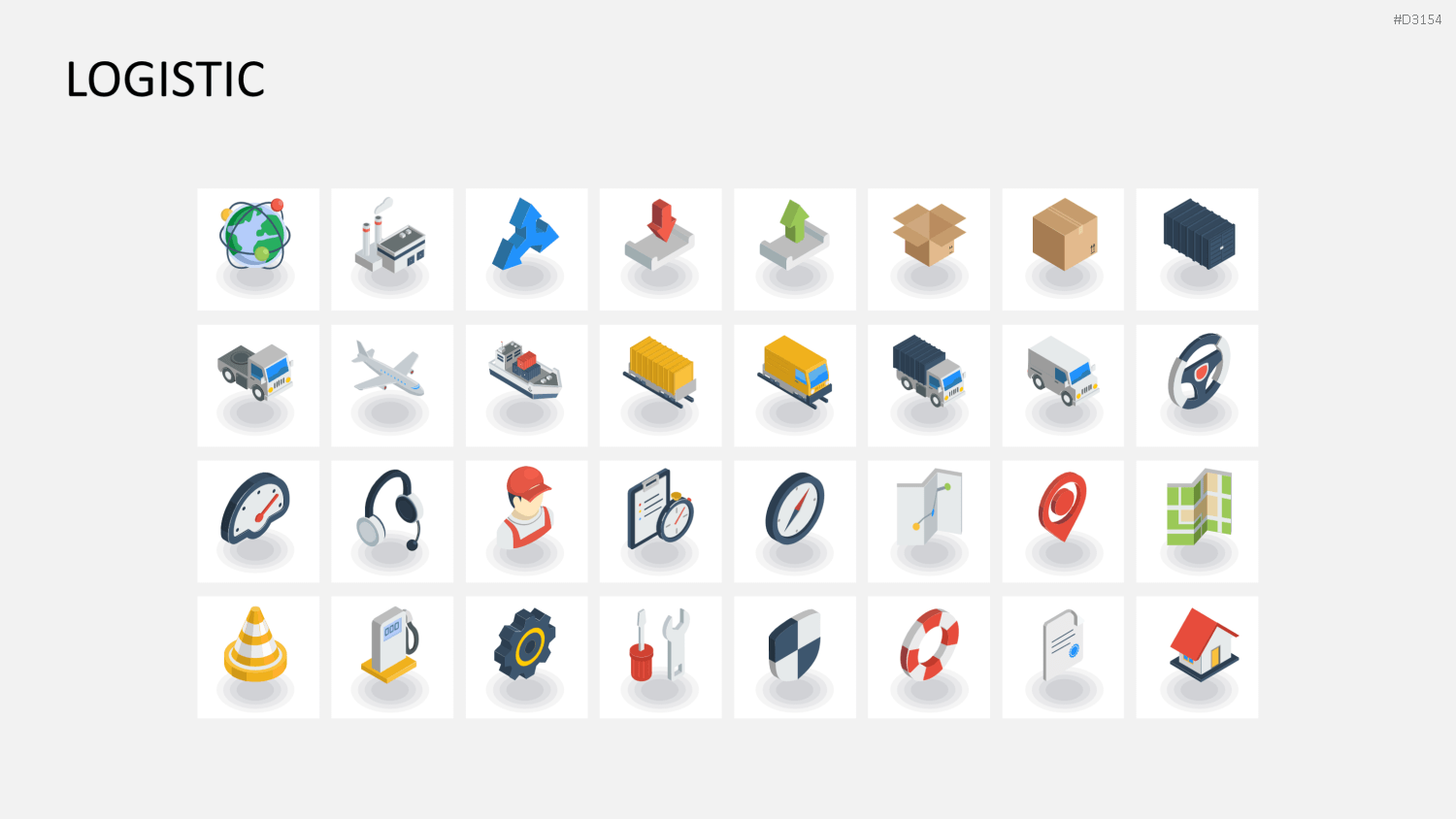 Isometric Icons PowerPoint-Vorlage