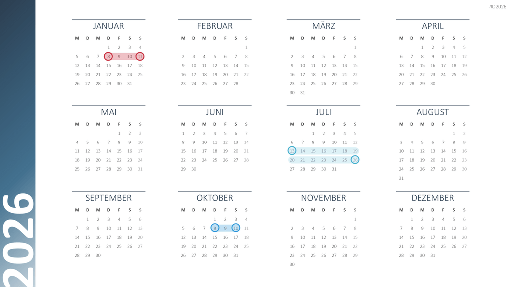 Kalender 2026 PowerPoint-Vorlage