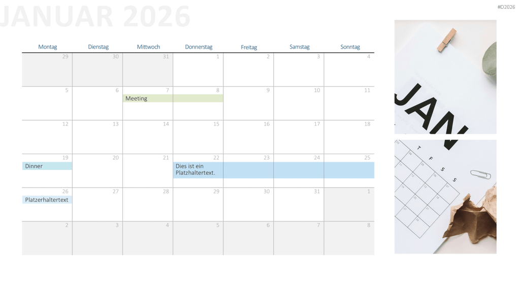 Kalender 2026 PowerPoint-Vorlage