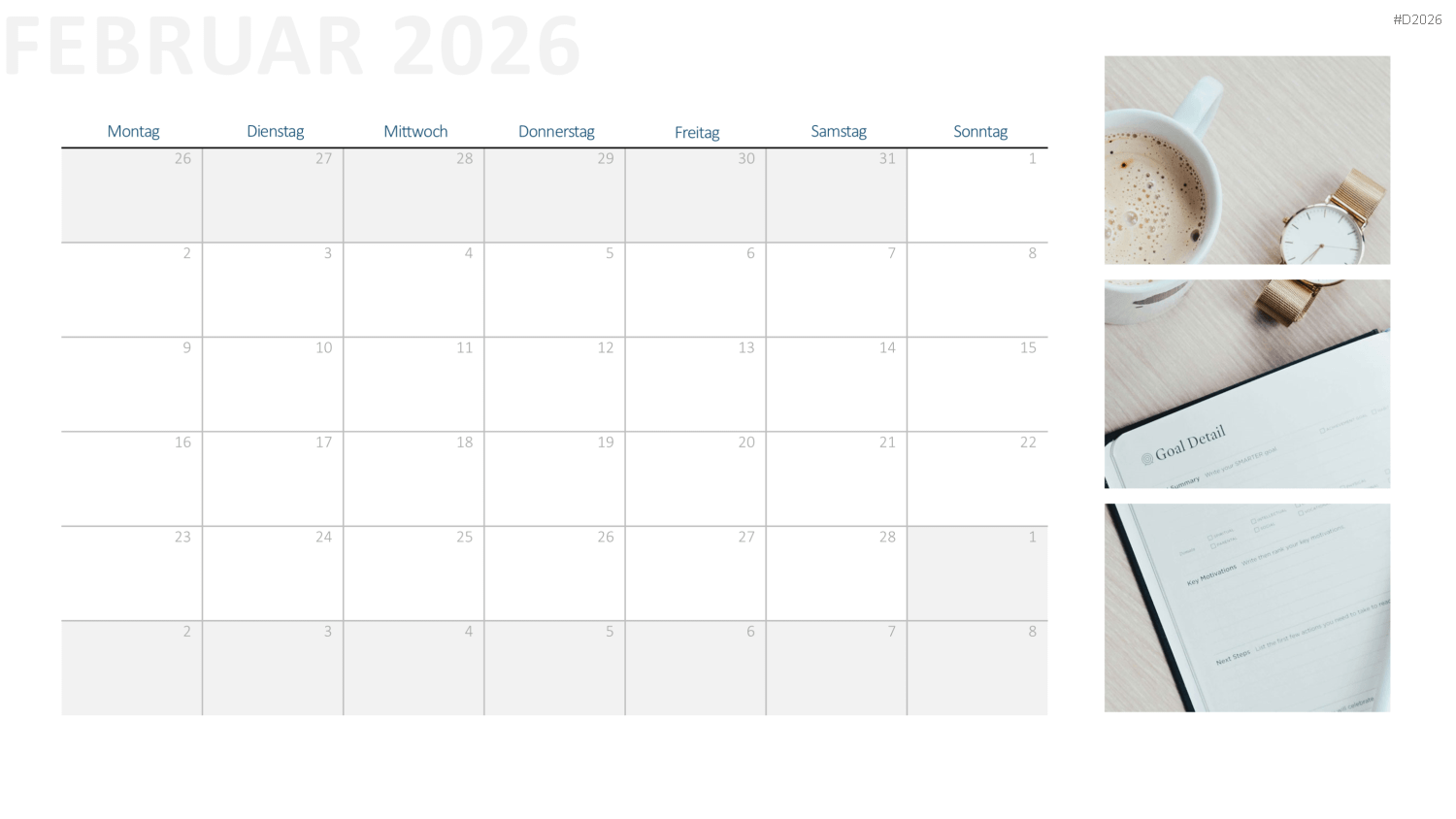 Kalender 2026 PowerPoint-Vorlage