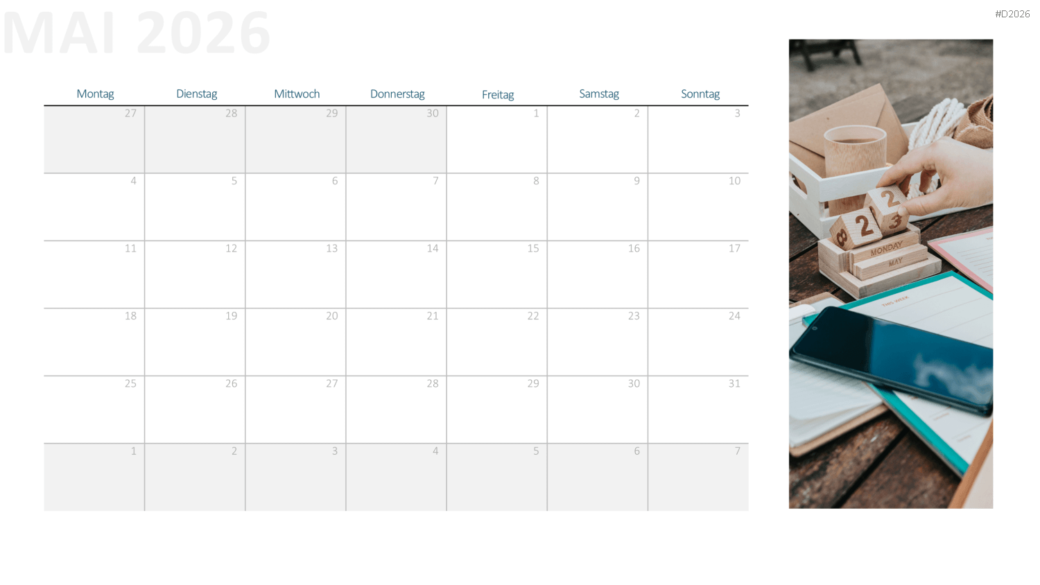Kalender 2026 PowerPoint-Vorlage