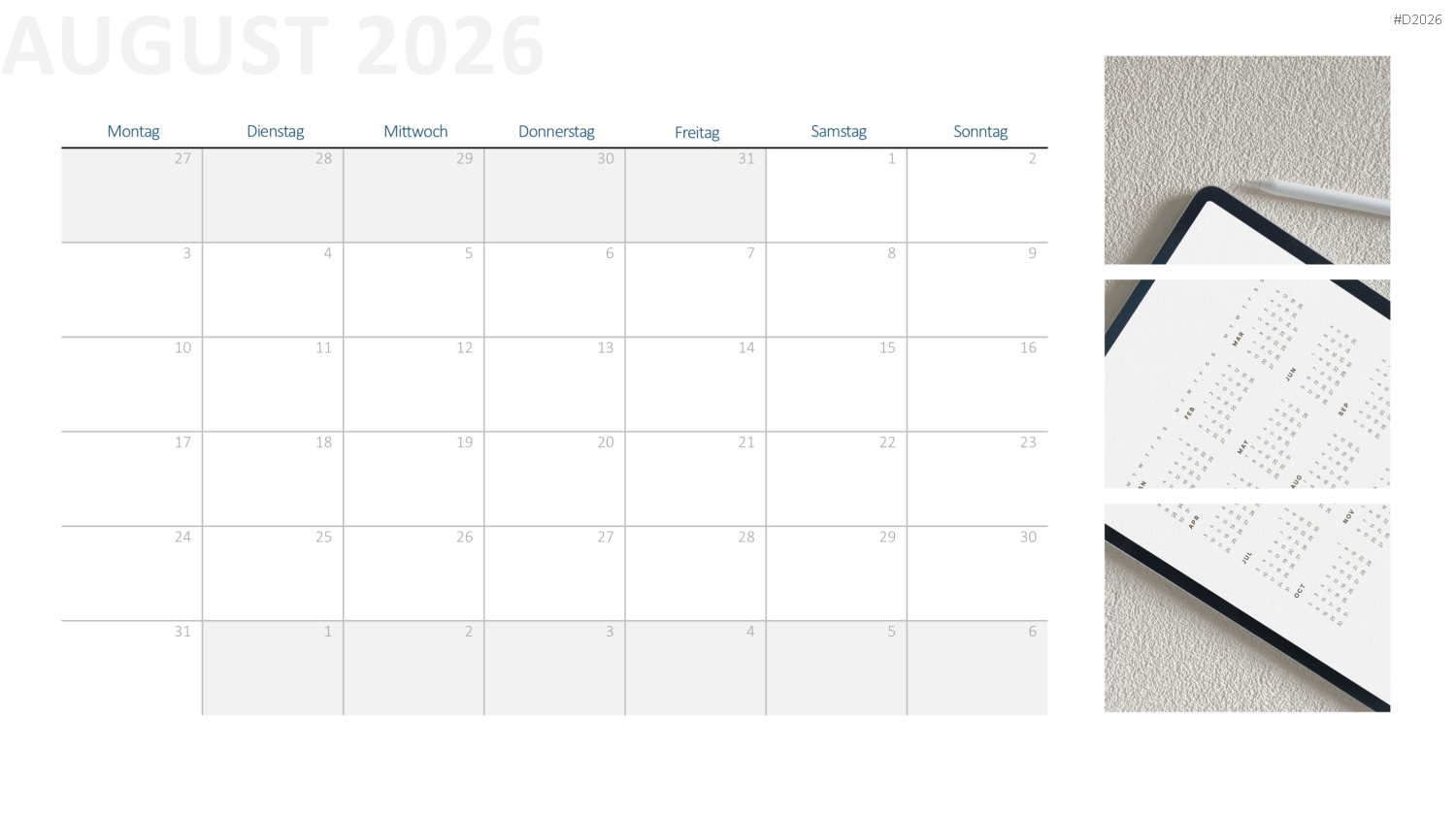 Kalender 2026 PowerPoint-Vorlage