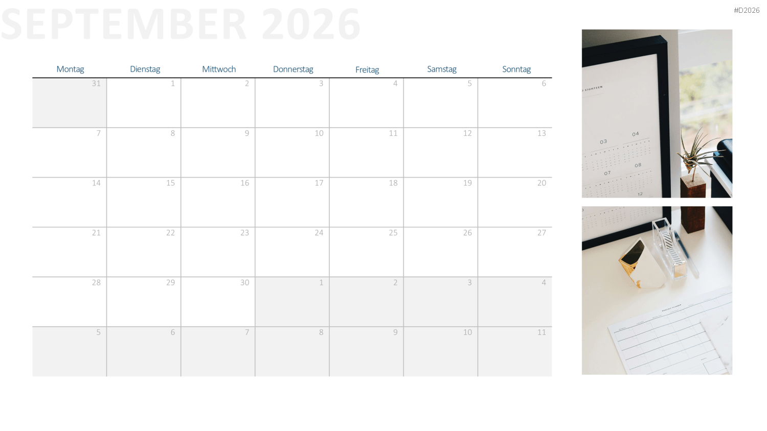 Kalender 2026 PowerPoint-Vorlage