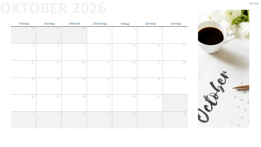 Kalender 2026 PowerPoint-Vorlage