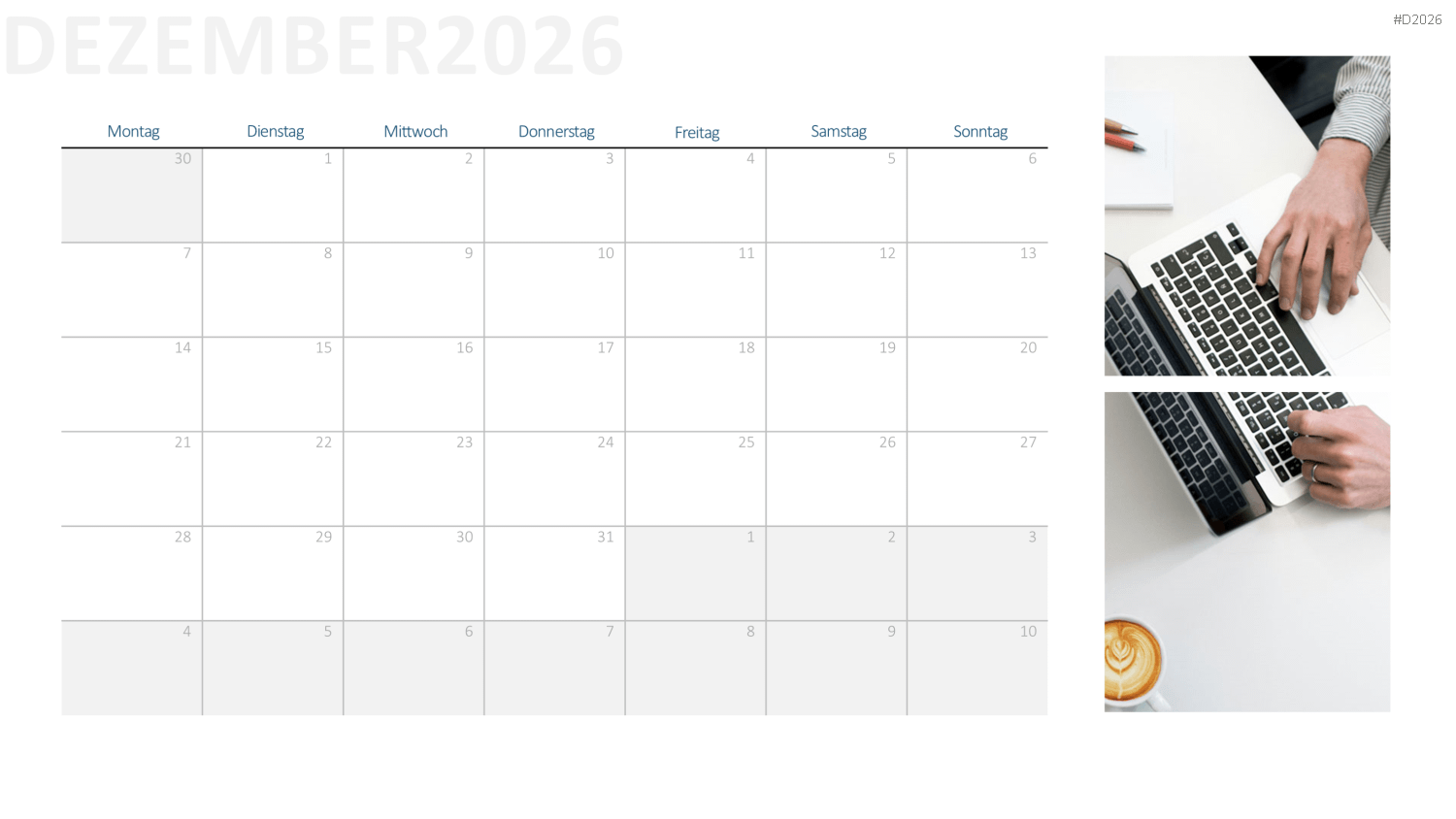 Kalender 2026 PowerPoint-Vorlage