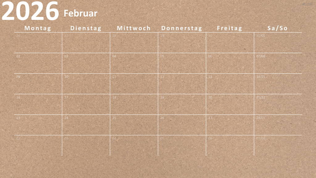 Kalender 2026 PowerPoint-Vorlage