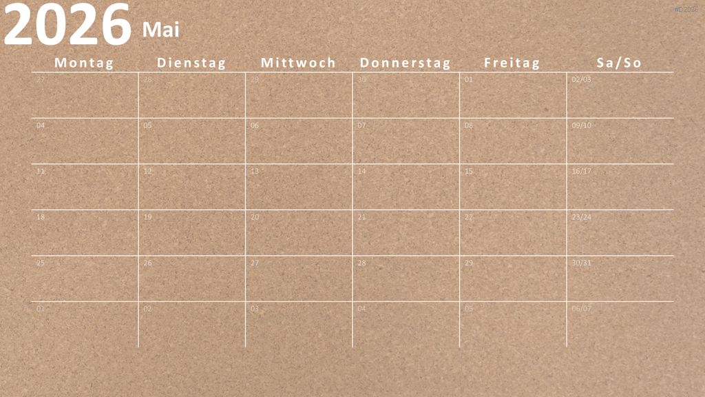 Kalender 2026 PowerPoint-Vorlage