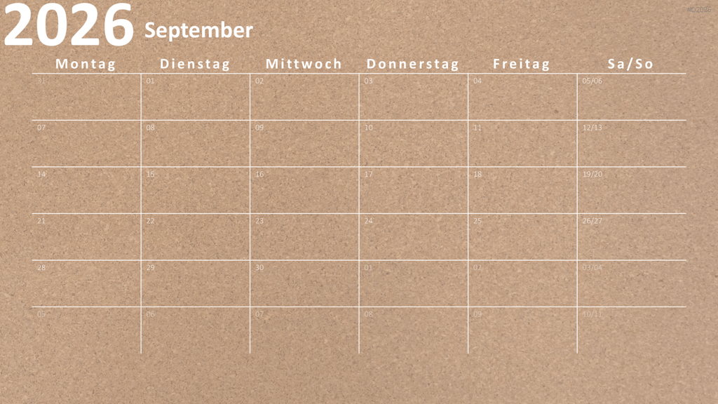 Kalender 2026 PowerPoint-Vorlage