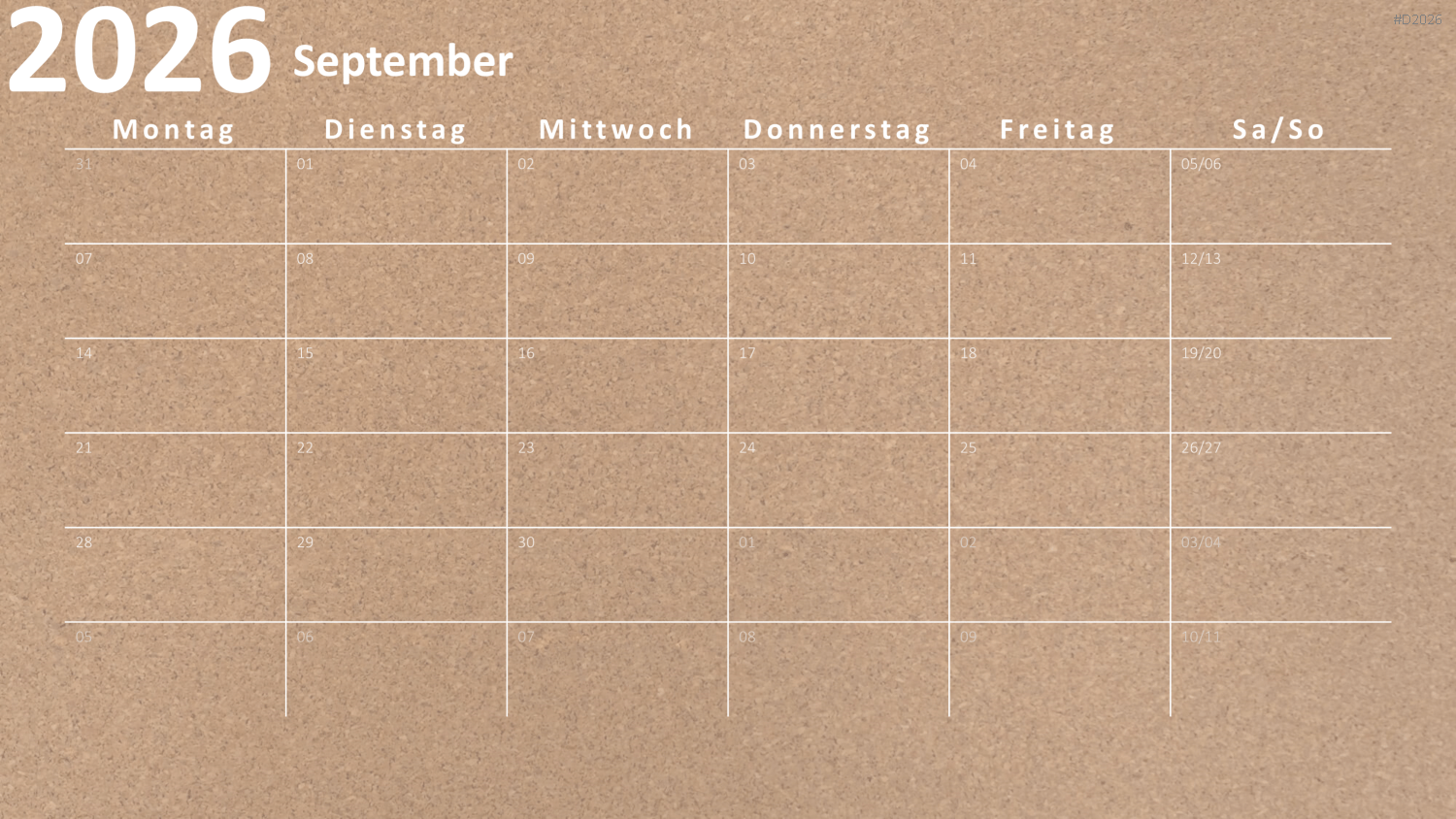 Kalender 2026 PowerPoint-Vorlage