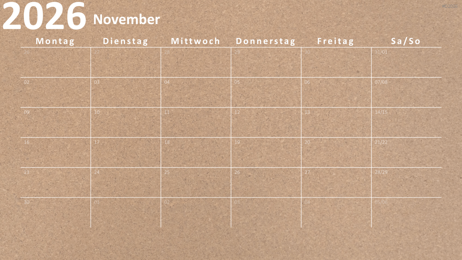 Kalender 2026 PowerPoint-Vorlage