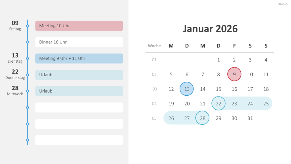 Kalender 2026 PowerPoint-Vorlage