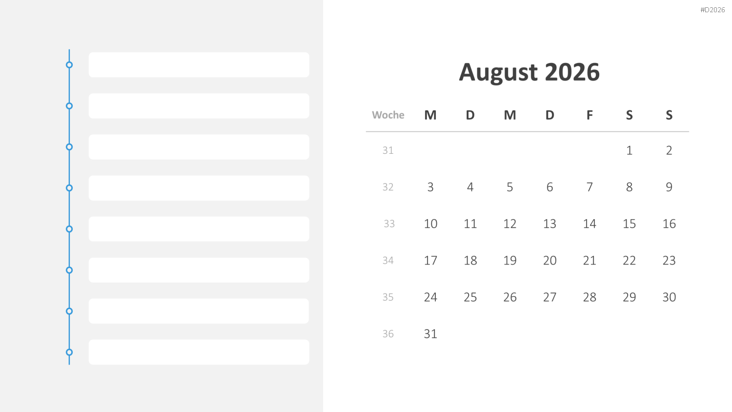 Kalender 2026 PowerPoint-Vorlage