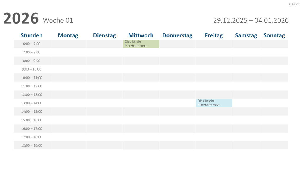 Kalender 2026 PowerPoint-Vorlage