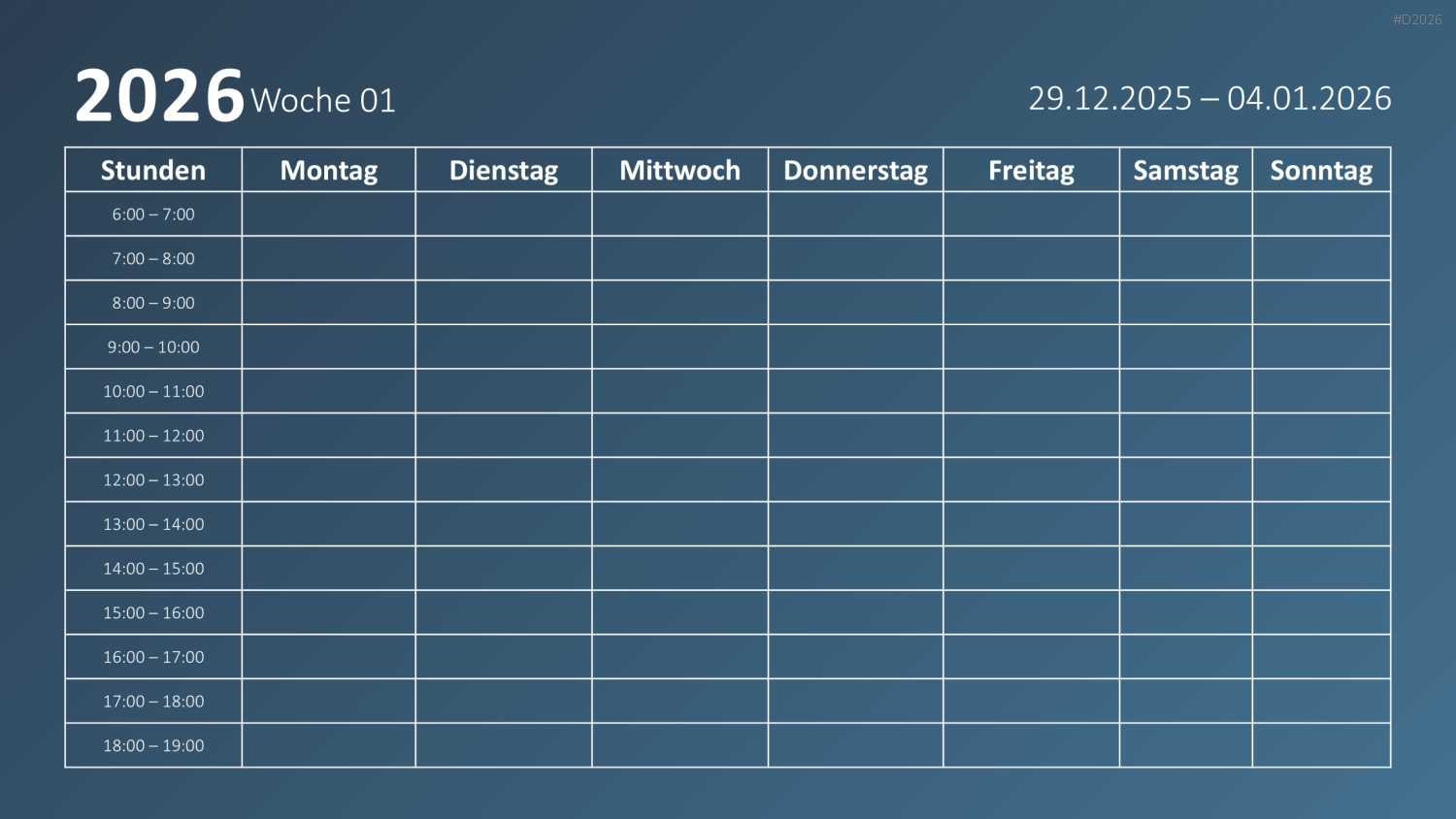 Kalender 2026 PowerPoint-Vorlage