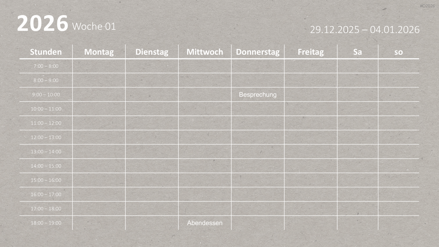 Kalender 2026 PowerPoint-Vorlage