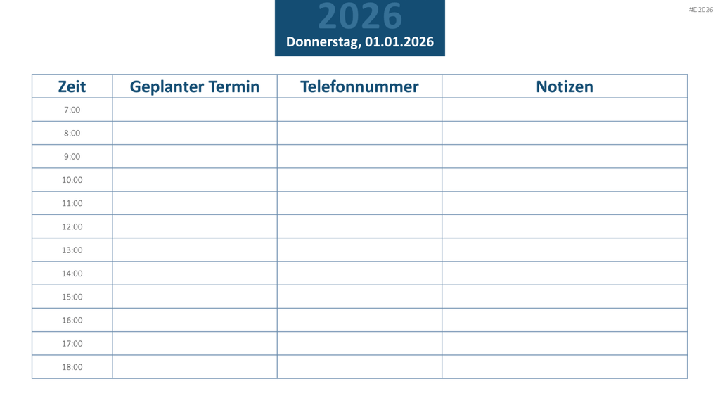 Kalender 2026 PowerPoint-Vorlage